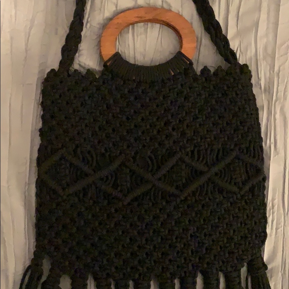 Danielle Nicole Black Woven Crossbody Bag. - image 3